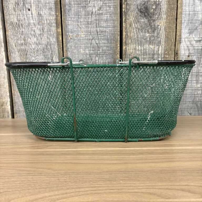 Vintage Industrial Wire Mesh Basket - Potentially From The 1960's 12"X15"X7" (1 of 5)