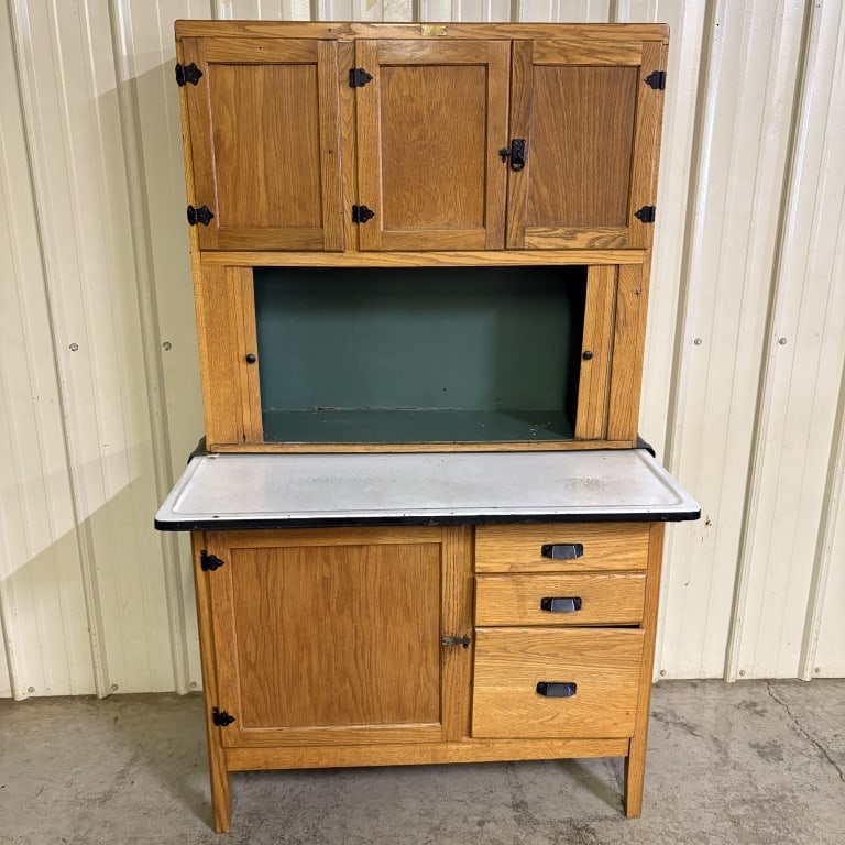 Antique Wilson Oak Kitchen Hoosier Cabinet 26"X43"X68" (1 of 12)