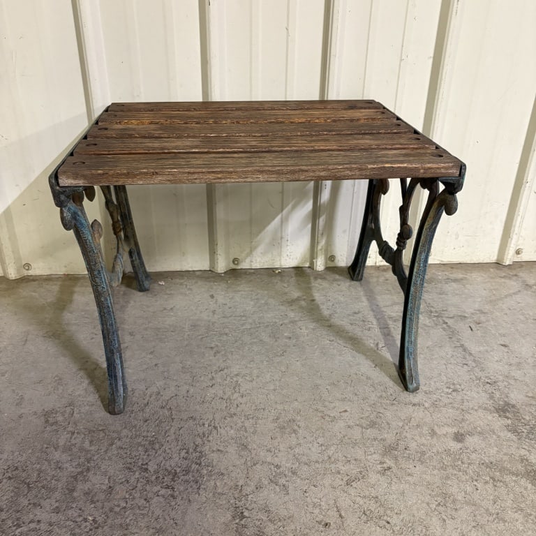 Parkland Heritage Garden Side Table With Cast Iron Frame 17"X21"X15" (1 of 3)