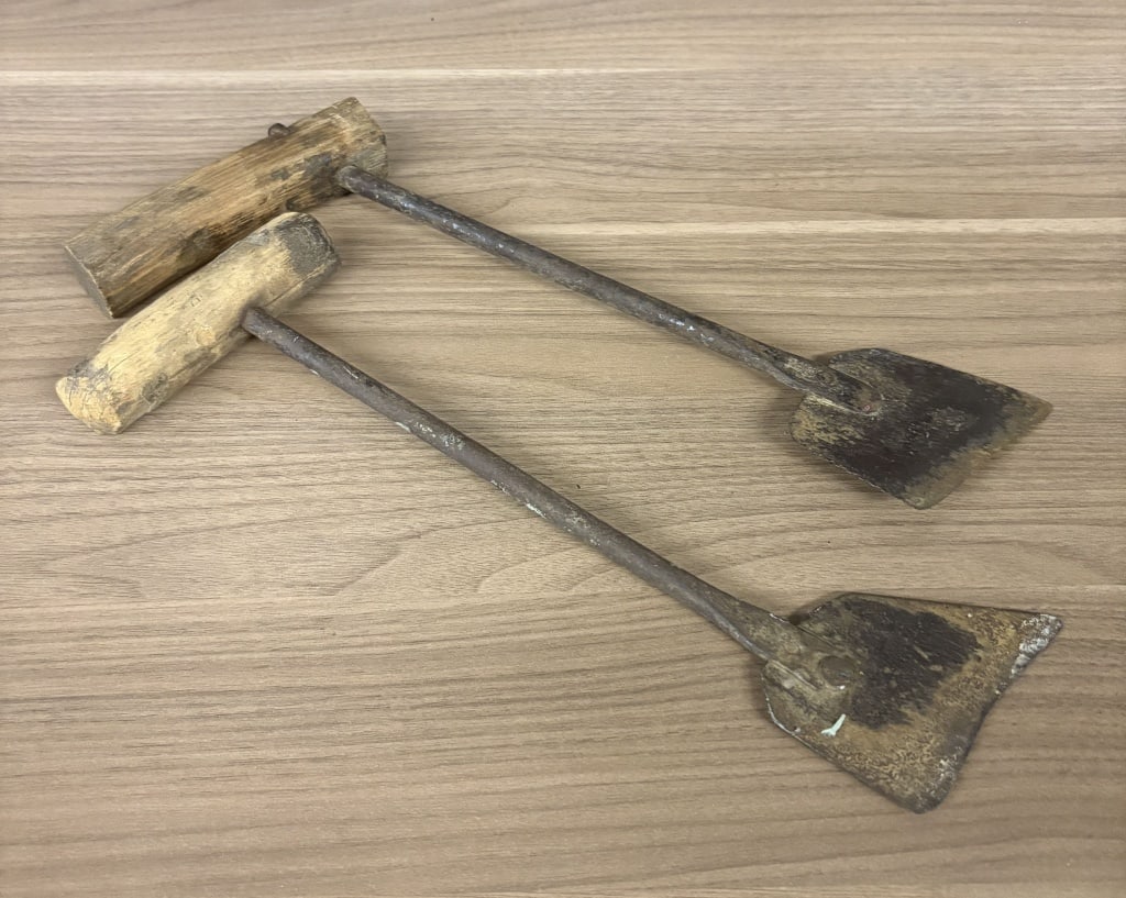 Antique, Hand-Forged Tobacco Harvesting Knives with T-handles - 12"x 5" (1 of 5)