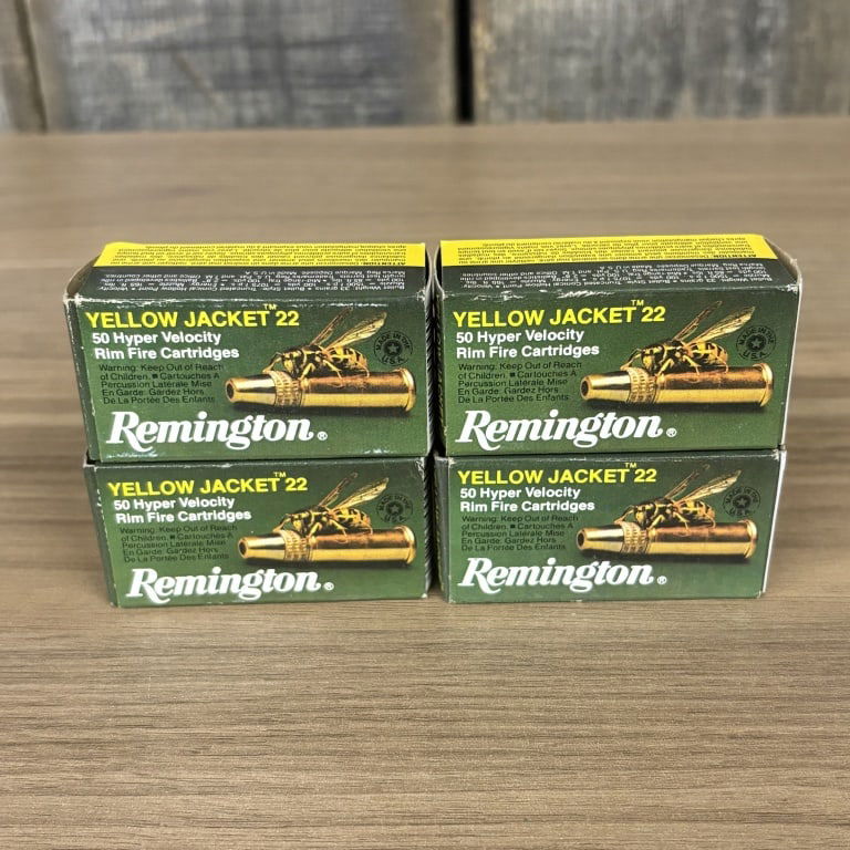 4 Boxes of Remington Yellow Jacket 50 Hyper Velocity Rimfire Cartridges .22 - 2.5" (1 of 1)
