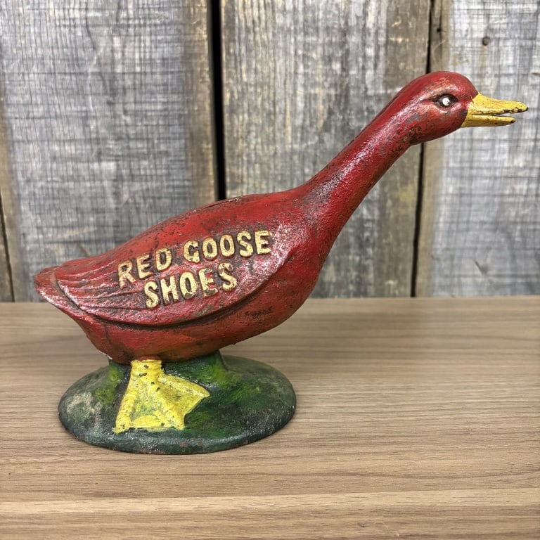 Antique 'Red Goose Shoes' Advertising Bank - 10" (1 of 5)