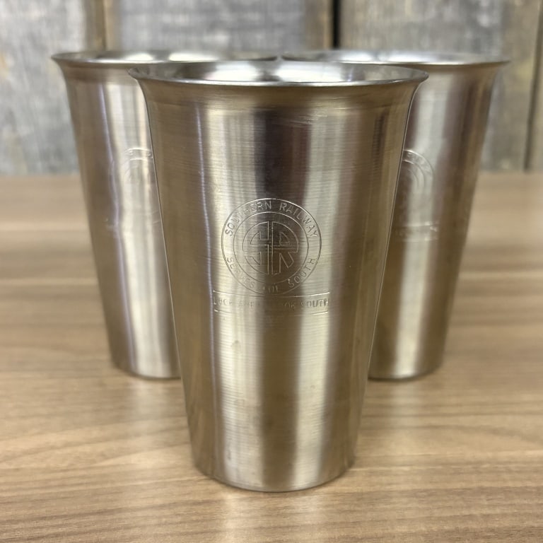 Trio of Southern Railway Silver-Plated Cups used for service - 3x5" (1 of 4)