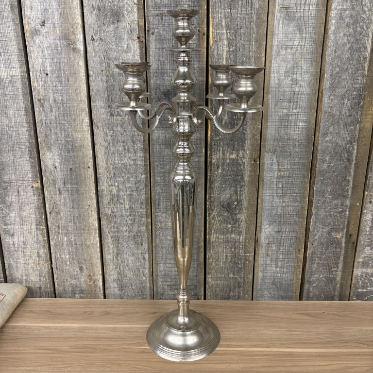 Tall Antique Silver Plated Candelabra - 14x38" (1 of 8)