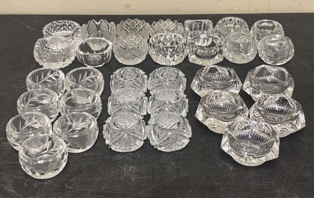 Lot of Antique Crystal - Glass Salt Cellars 2"-3": Lot of Antique Crystal - Glass Salt Cellars 2"-3"