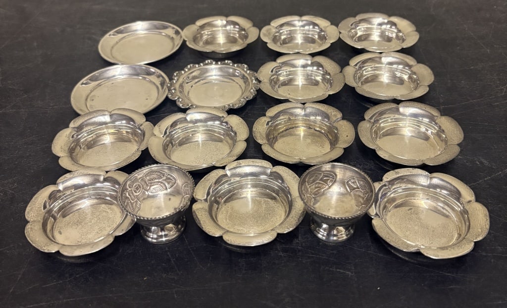 Lot Of Sterling Silver Salt Cellars - Nut Bowls 3" (253g) (1 of 4)