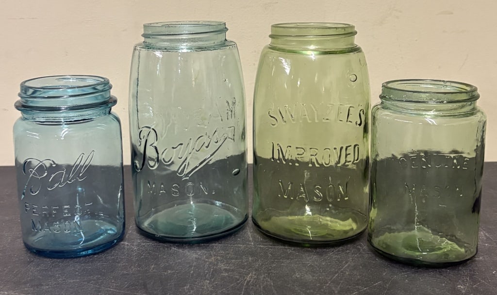 Lot Of 4 Assorted Mason Jars 3.5"X7" (1 of 4)