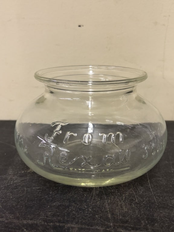 Rexall Store Glass Leech Bowl, Collectible Apothecary Jar. 6"X4" (1 of 2)