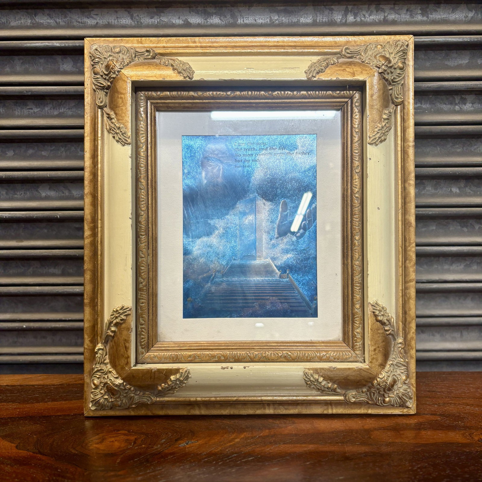 Framed Holographic John 14:6 In Decorated Frame 14"X16": Framed Holographic John 14:6 In Decorated Frame 14"X16"