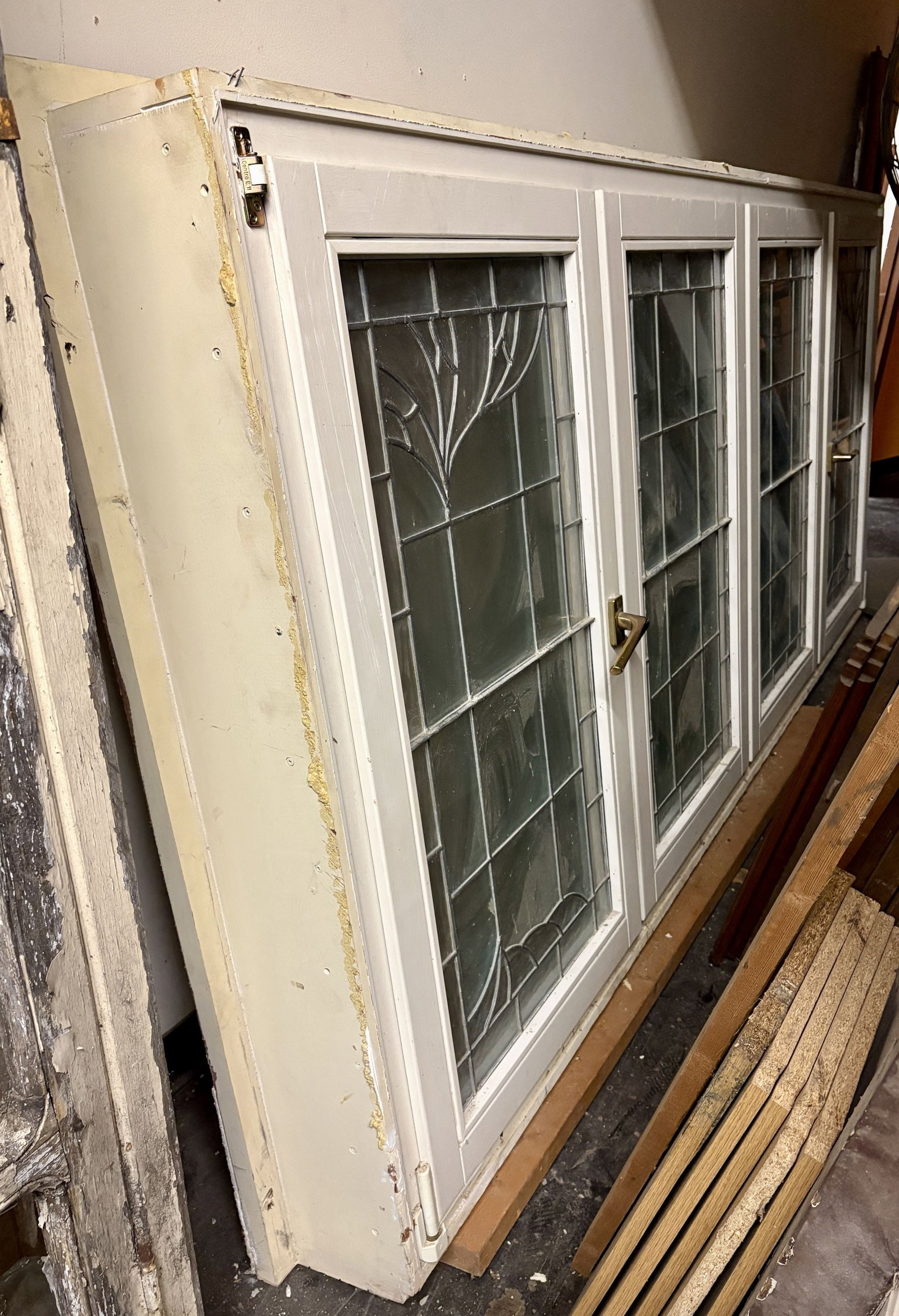 Complete Leaded Glass Window Unit - Ready To Install 8"X111"X50" - NOT AVAILABLE FOR SHIPPING,: Complete Leaded Glass Window Unit - Ready To Install 8"X111"X50" - NOT AVAILABLE FOR SHIPPING, PICK UP OR TRANSPORT ONLY