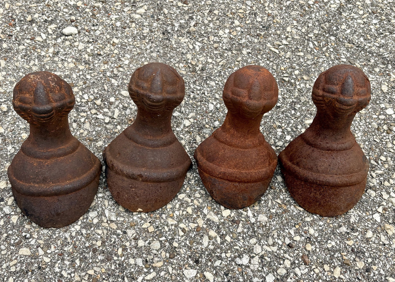 Lot Of Four Early Cast Iron Ball In Clawfoot Bathtub Feet 5"X8": Lot Of Four Early Cast Iron Ball In Clawfoot Bathtub Feet 5"X8"