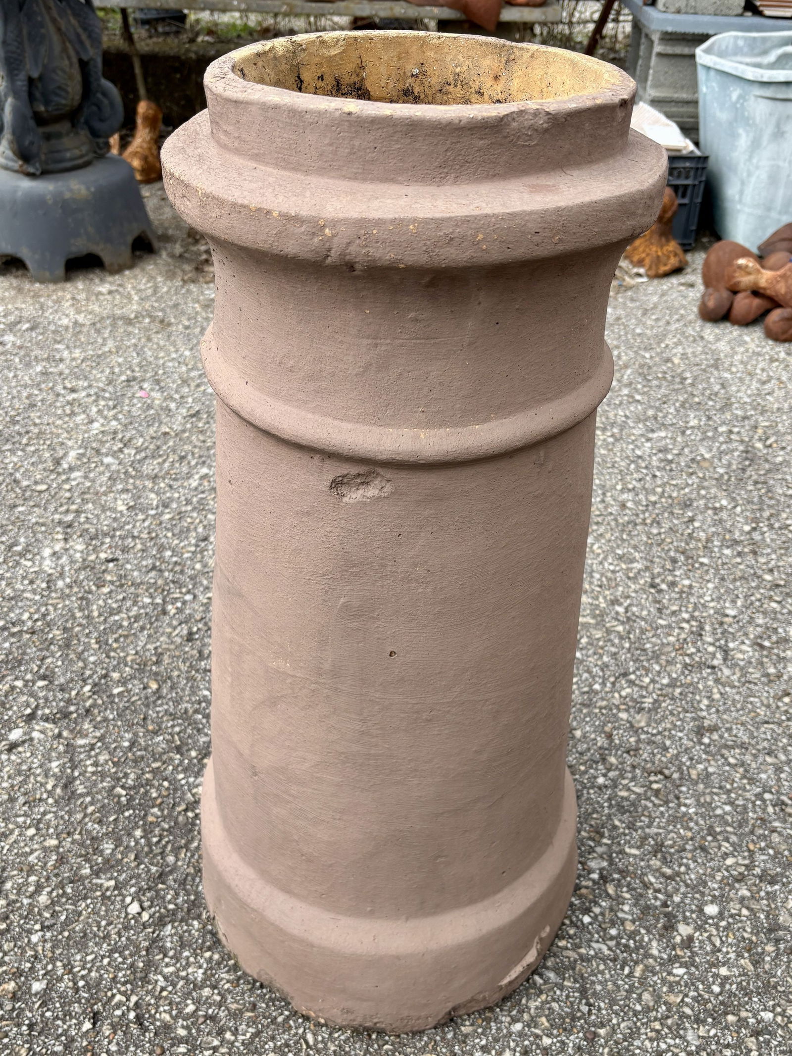 Reclaimed Antique Terracotta Clay Chimney Pot 14"X14"X27": Reclaimed Antique Terracotta Clay Chimney Pot 14"X14"X27"