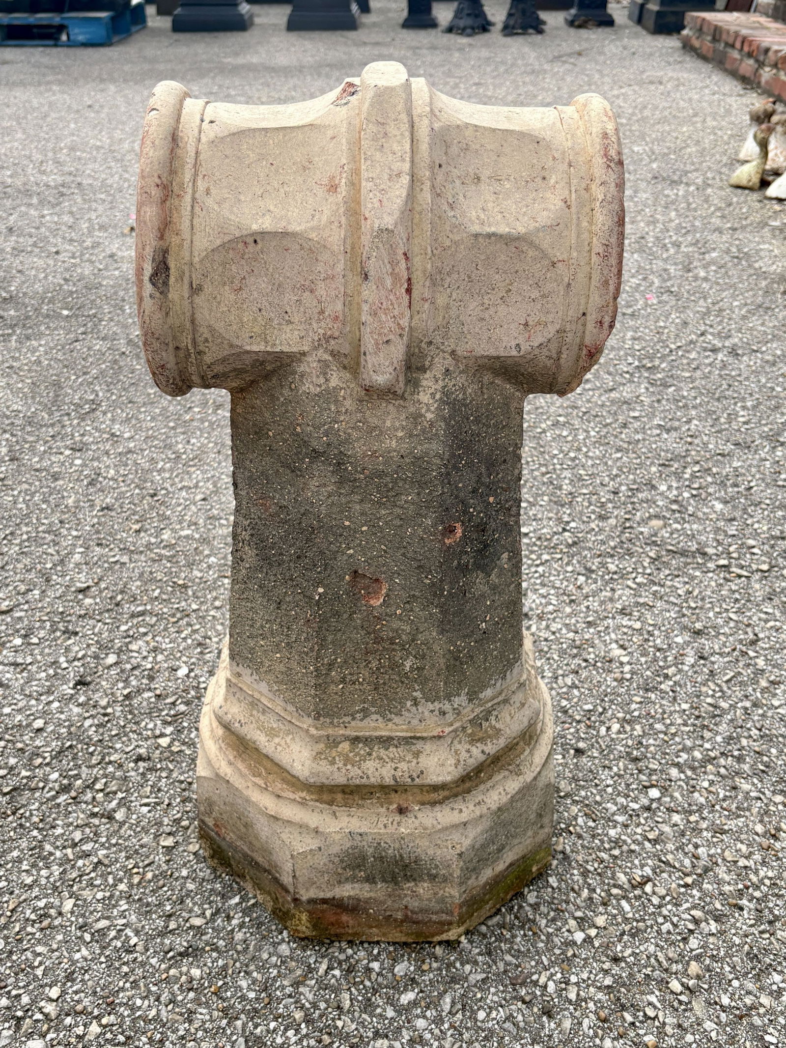 Antique Architectural Salvage Clay Stoneware Chimney 9"X11"X26": Antique Architectural Salvage Clay Stoneware Chimney 9"X11"X26"