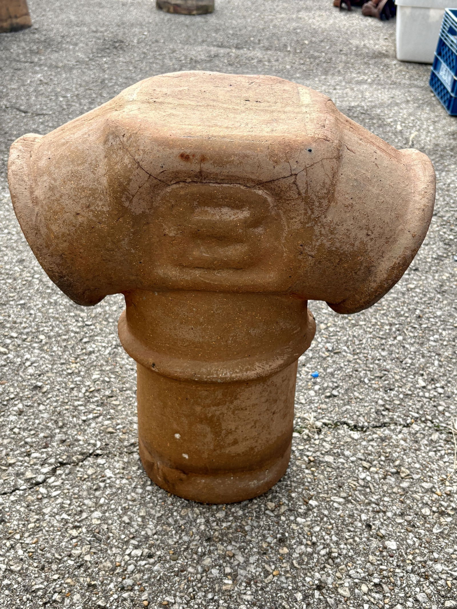 Antique Terracotta Clay Chimney Pot 8"X18"X21": Antique Terracotta Clay Chimney Pot 8"X18"X21"