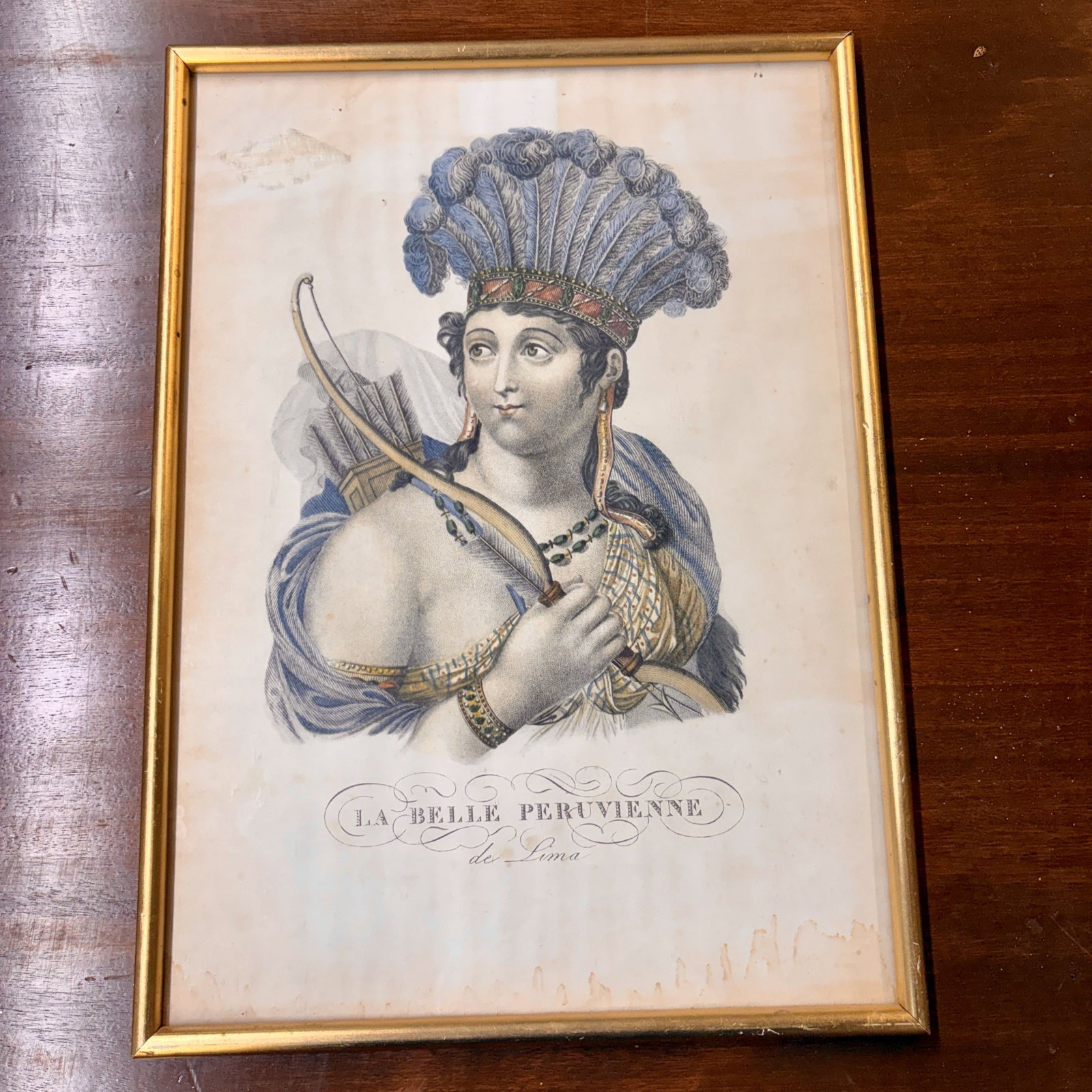 The Peruvian Beauty - La Belle Peruvienne By Noel Francois Bertrand French Print 11.5"X16": The Peruvian Beauty - La Belle Peruvienne By Noel Francois Bertrand French Print 11.5"X16"