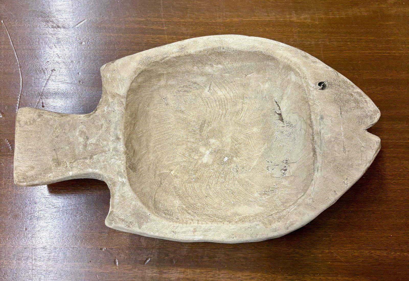 Carved Wooden Fish Bowl 8.5"X14" - NOT AVAILABLE FOR SHIPPING, PICK UP OR TRANSPORT ONLY (1 of 2)