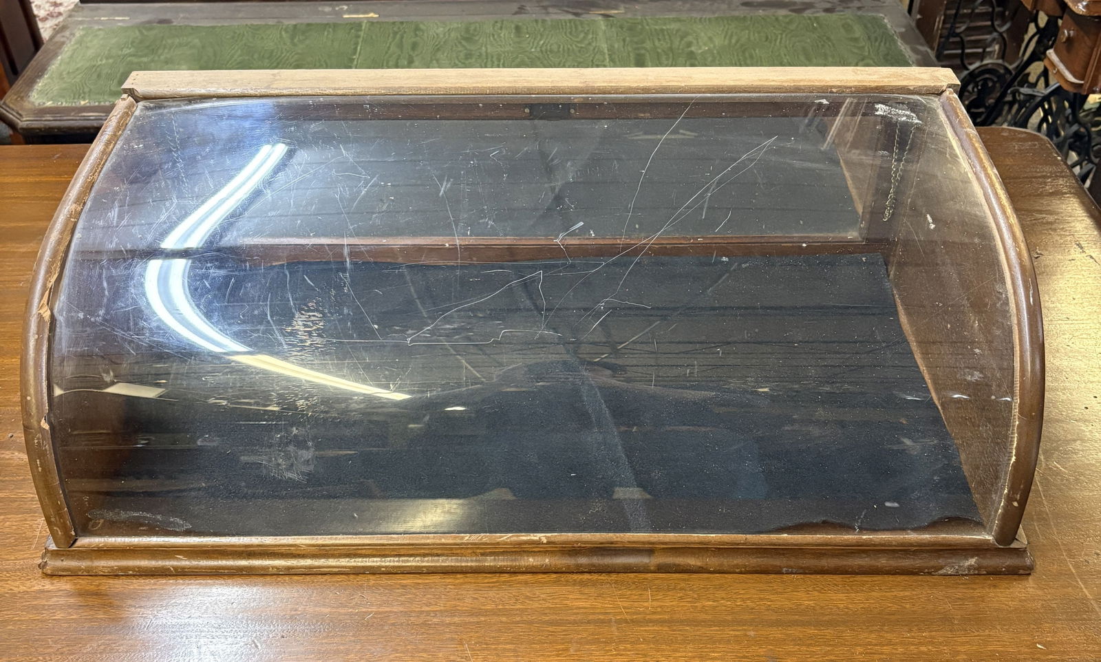 Antique Wood And Faux Glass Counter Top Display Case - - NOT AVAILABLE FOR SHIPPING, PICK UP OR (1 of 6)