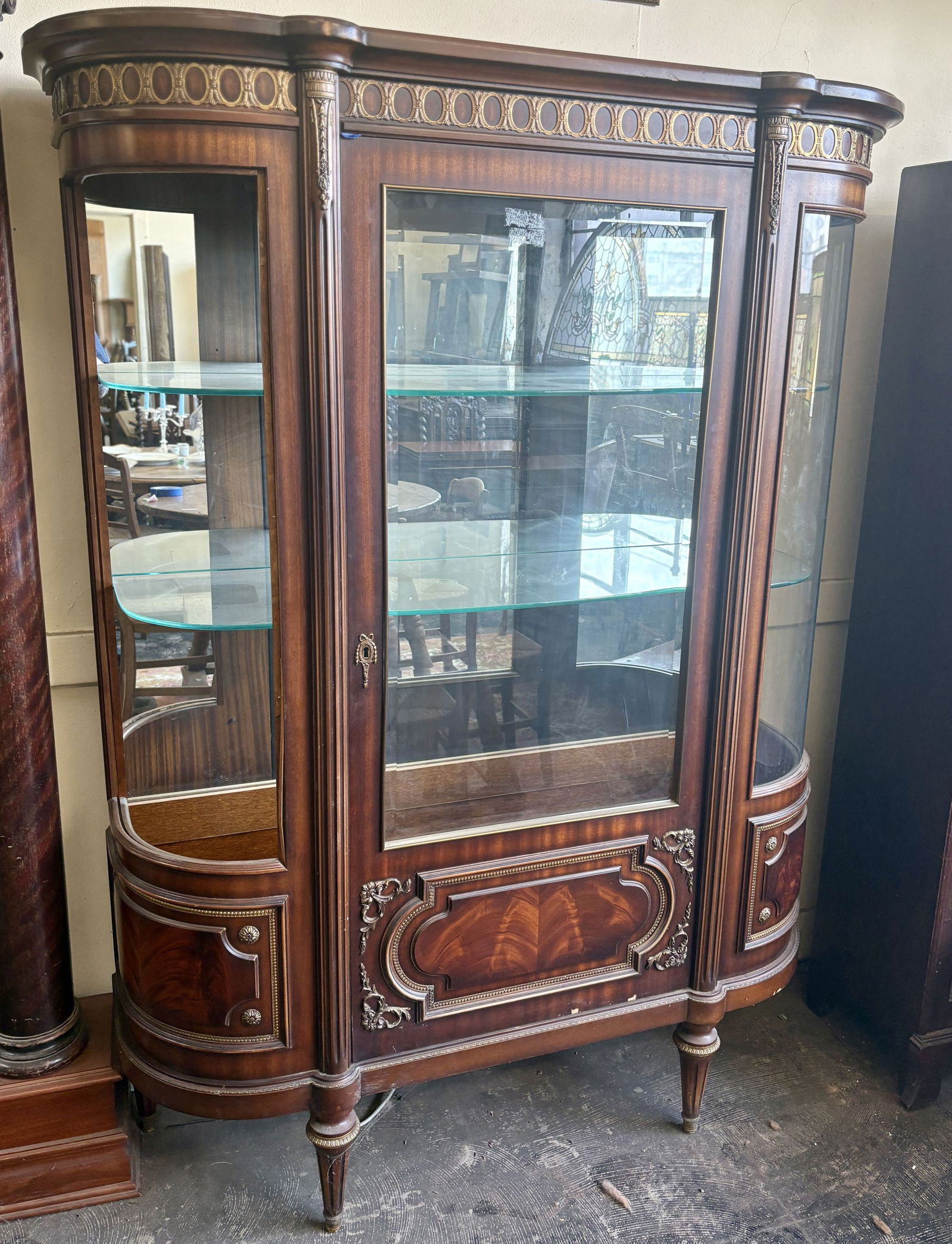 Antique French Louis XVI style Vitrine Display Cabinet - 52.5"x14"x70" - NOT AVAILABLE FOR (1 of 5)