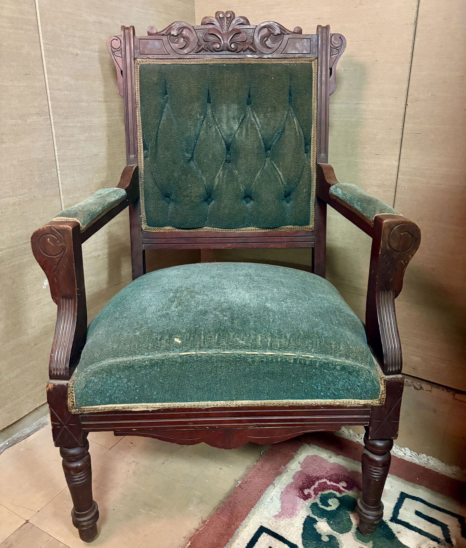 Antique Eastlake Style Parlor Chair - 22"x38" - NOT AVAILABLE FOR SHIPPING, PICK UP OR TRANSPORT (1 of 4)