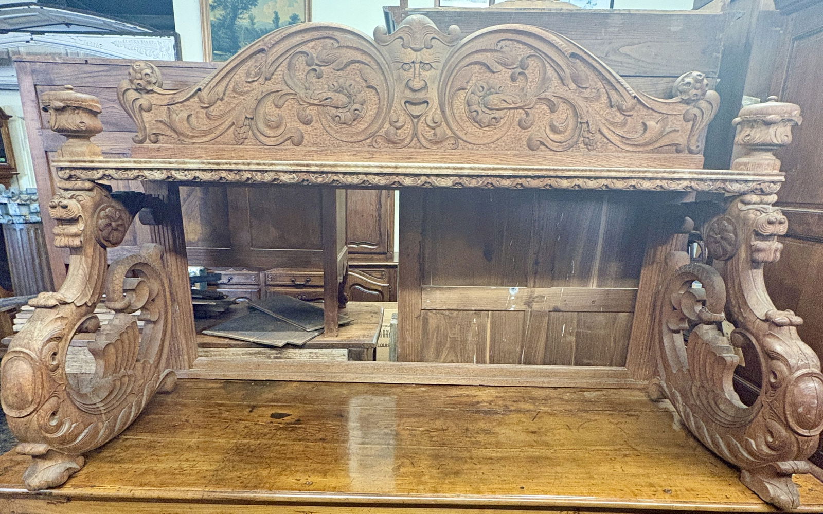 19th-Century French Renaissance Revival Style Carved Oak Hunt Superstructure, featuring Opulent (1 of 10)