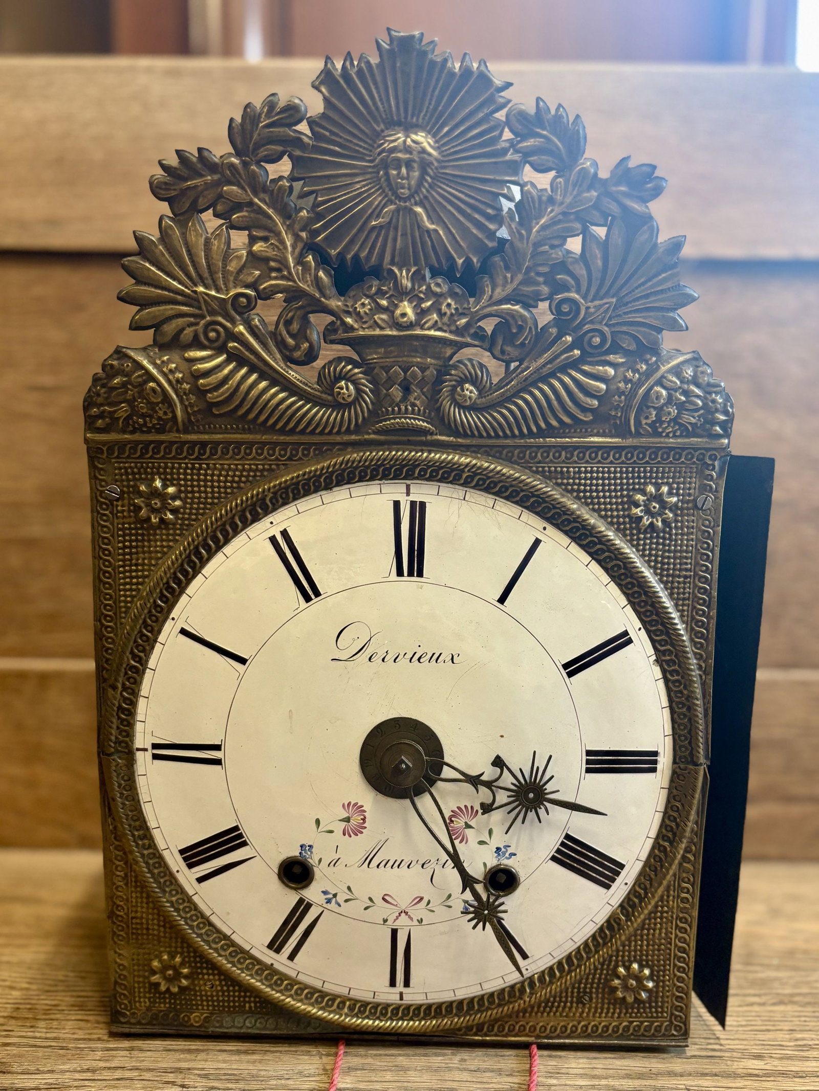 19th-century French Comtoise or Morbier Wall Clock marked "Dervieux à Mauvezin" - 11"x6"x17" (1 of 5)