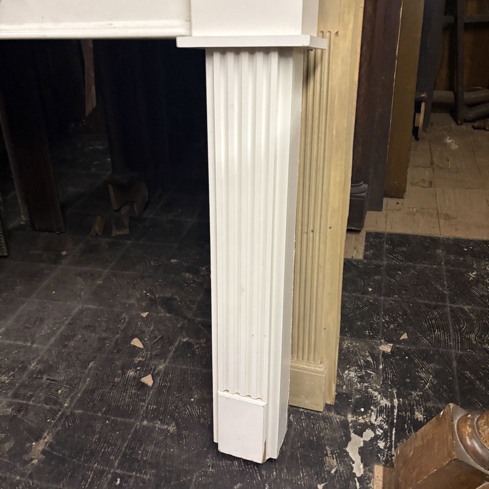 Neoclassical-style Fireplace Surround with Fluted Column - 77"x11"x59" - NOT AVAILABLE FOR - 6