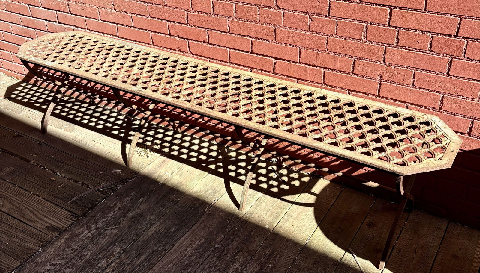 Early Large Cast Iron Outdoor Garden Bench 15"X81"X18" - NOT AVAILABLE FOR SHIPPING, PICK UP OR (1 of 6)