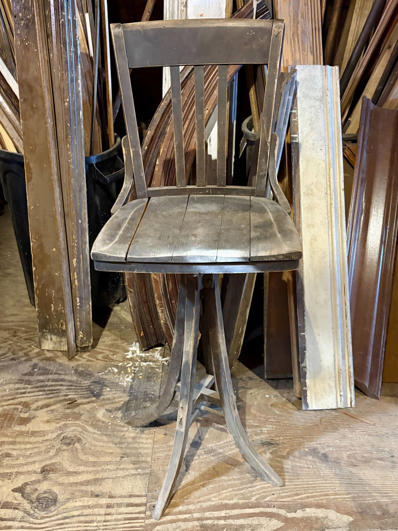 Antique Bankers Chair - Stool 18"X20"X47": Antique Bankers Chair - Stool 18"X20"X47"