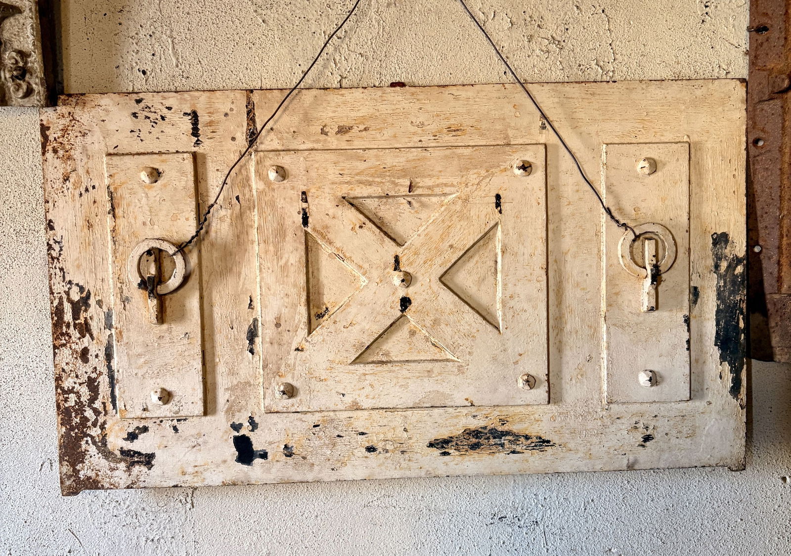 French Iron Architectural Salvage Panel 24"X14" (1 of 4)