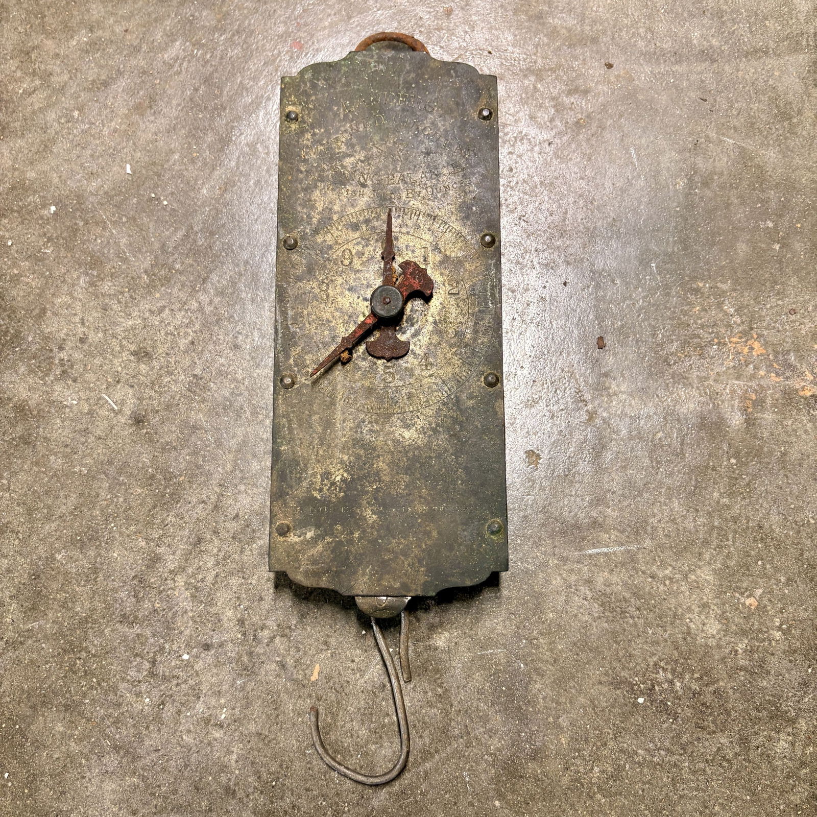 Antique Vertical Spring Balance Scale 5"X14": Antique Vertical Spring Balance Scale 5"X14"