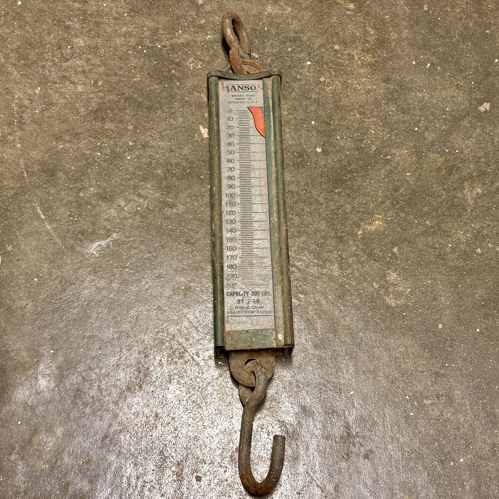 Vintage Hanson Hanging Spring Scale 3"X16" (1 of 5)