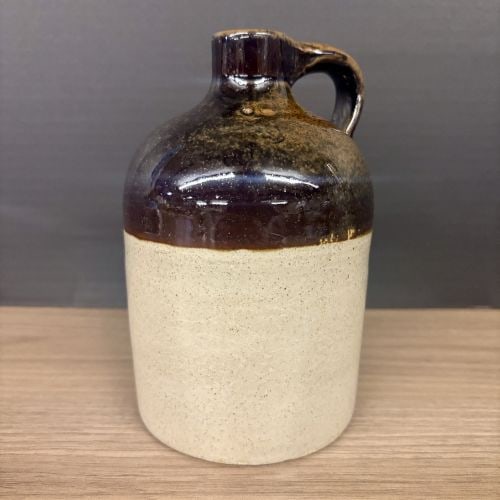 Stoneware Pottery Two Tone Crock Jug 4"X7": Stoneware Pottery Two Tone Crock Jug 4"X7"