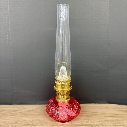 Original Aladdin 23 Red Glass Kerosene Lamp 6"X19": Original Aladdin 23 Red Glass Kerosene Lamp 6"X19"