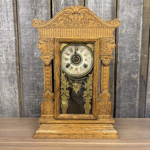 William L. Gilbert Gingerbread Kitchen Clock Jewel Model 5"X15"X22": William L. Gilbert Gingerbread Kitchen Clock Jewel Model 5"X15"X22"