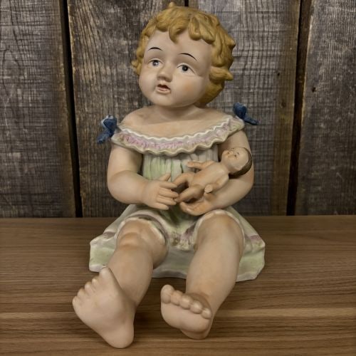 Conta-Boehme Bisque Porcelain Piano Baby 7"X9"X12": Conta-Boehme Bisque Porcelain Piano Baby 7"X9"X12"