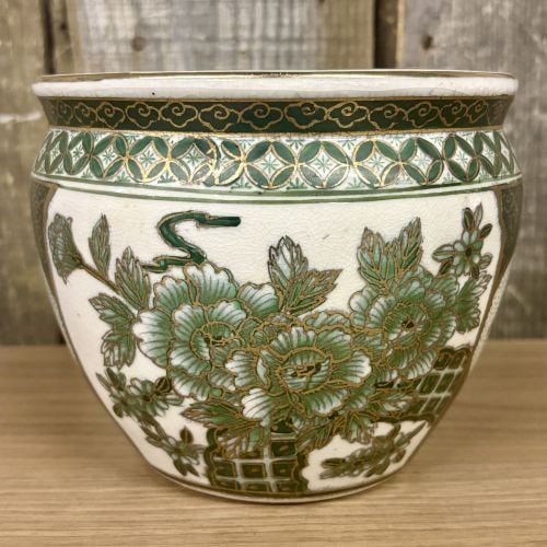 Vintage Japanese Imari Cachepot - Fishbowl 5.5"X6": Vintage Japanese Imari Cachepot - Fishbowl 5.5"X6"