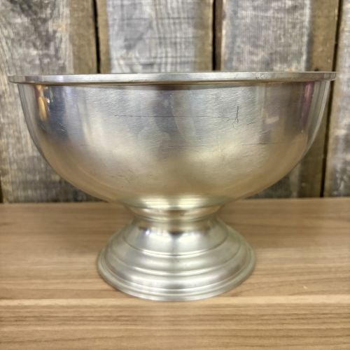 Paul Revere Style Large Pewter Bowl By Woodbury Pewterers 11.5"X8": Paul Revere Style Large Pewter Bowl By Woodbury Pewterers 11.5"X8"