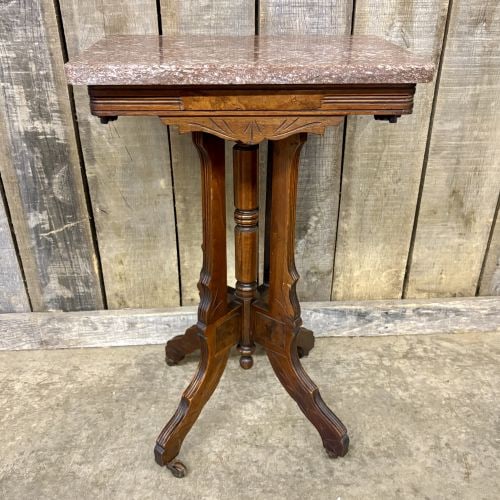 Eastlake Victorian Antique Marble Top Parlor Table 14"X20"X31" (1 of 5)