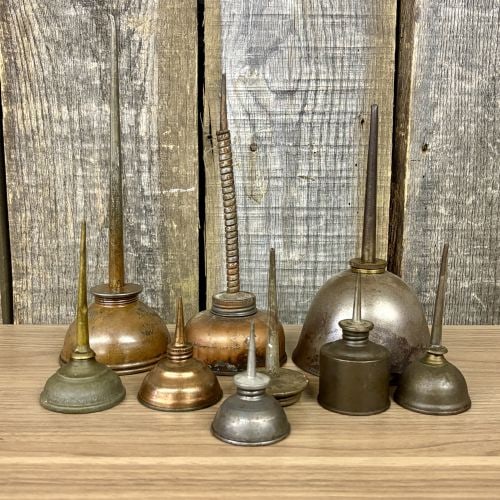 Vintage Thumb Pump Oilers And Miniature Oil Cans 4"X8": Vintage Thumb Pump Oilers And Miniature Oil Cans 4"X8"