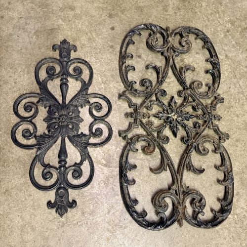Victorian-style Cast Iron Panels commonly used for Decorative Installations such as Gates, Railings,: Victorian-style Cast Iron Panels commonly used for Decorative Installations such as Gates, Railings, or Wall Decorations - 13" and 27"