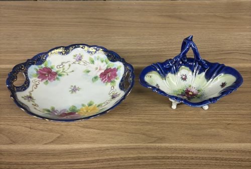 Vintage Nippon Porcelain Serving Dishes, likely from the Late 19th or Early 20th Century - 8": Vintage Nippon Porcelain Serving Dishes, likely from the Late 19th or Early 20th Century - 8" Total