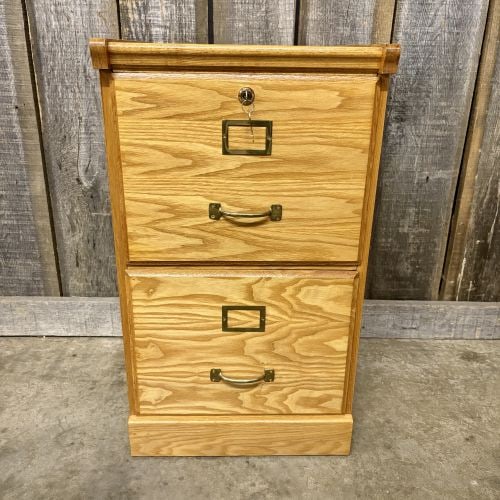 Handsome Oak Filing Cabinet with Key - 16"x28": Handsome Oak Filing Cabinet with Key - 16"x28" - NOT AVAILABLE FOR SHIPPING, PICK UP OR TRANSPORT ONLY
