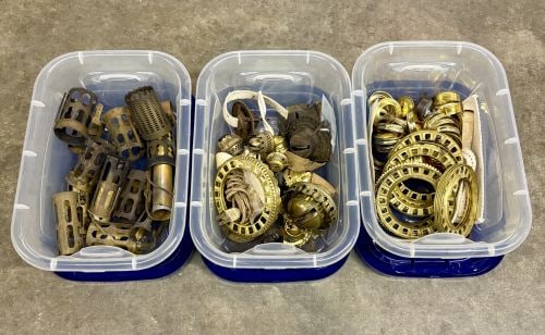 Misc. Collection of Vintage to Antique Oil Lamp Components - 26": Misc. Collection of Vintage to Antique Oil Lamp Components - 26"