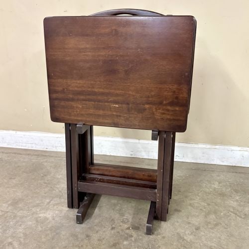 Set of Four (4) Wood Folding Tray Tables - 20"x29": Set of Four (4) Wood Folding Tray Tables - 20"x29"