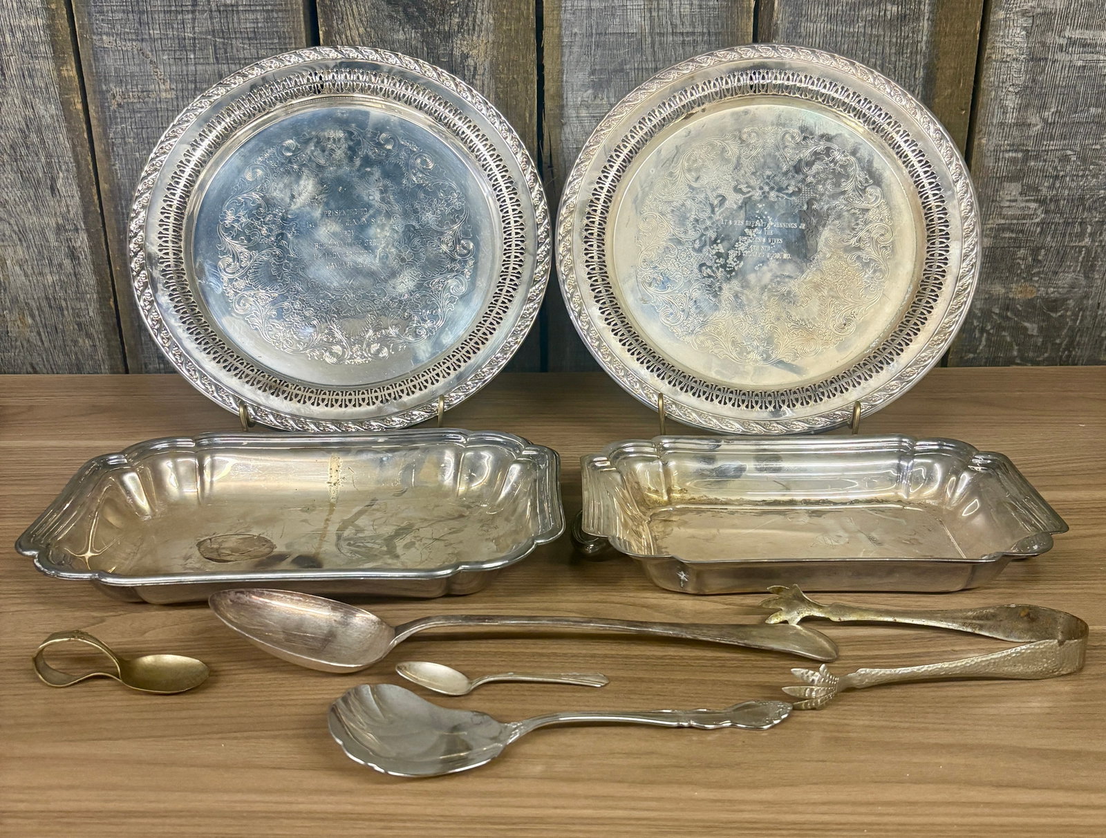 Assorted Collection of Vintage and Antique Silver-plated Serving Pieces, primarily used for formal (1 of 8)
