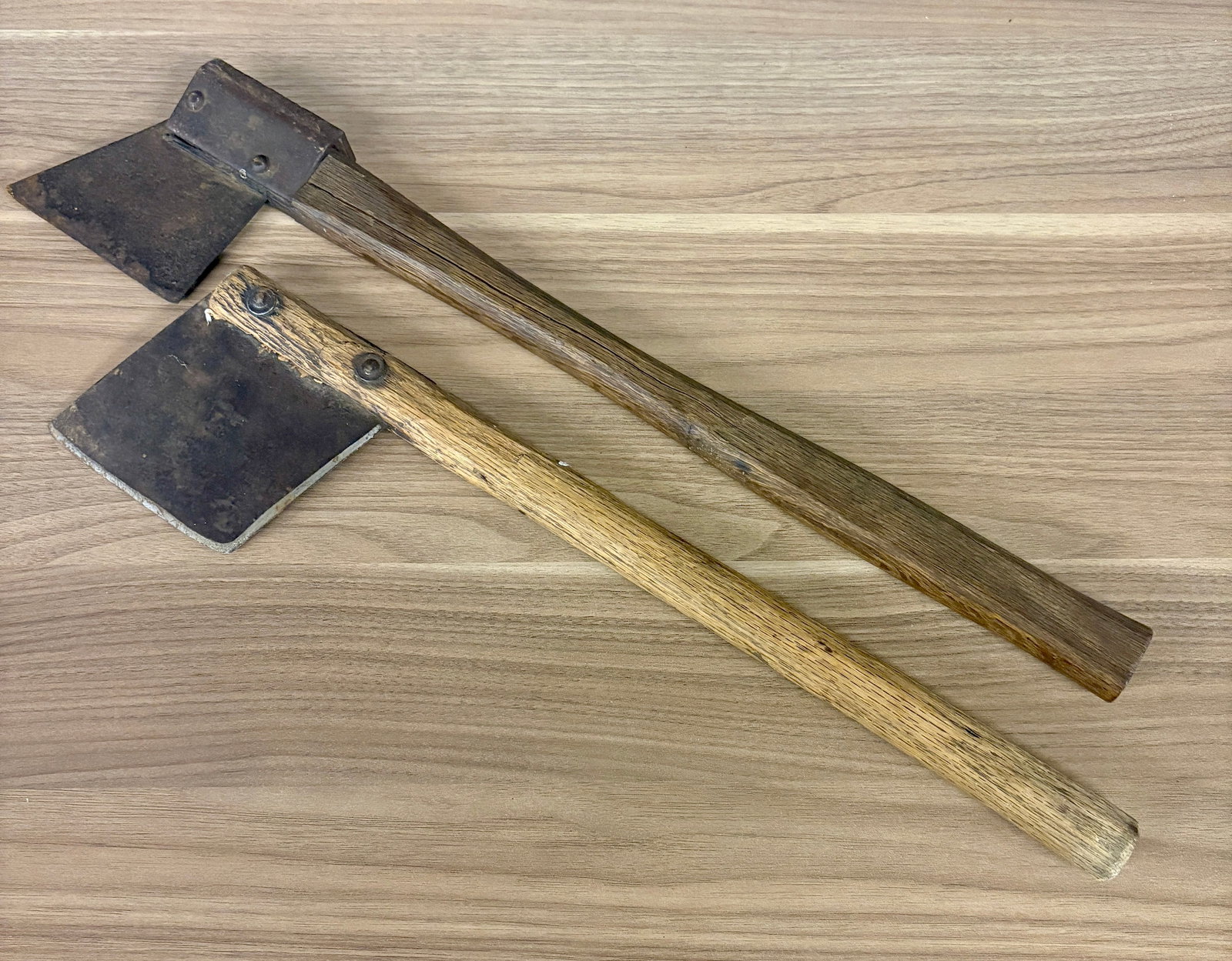 Two (2) Antique Tobacco Harvesting Knives - Axes - 4.5"x21" (1 of 5)