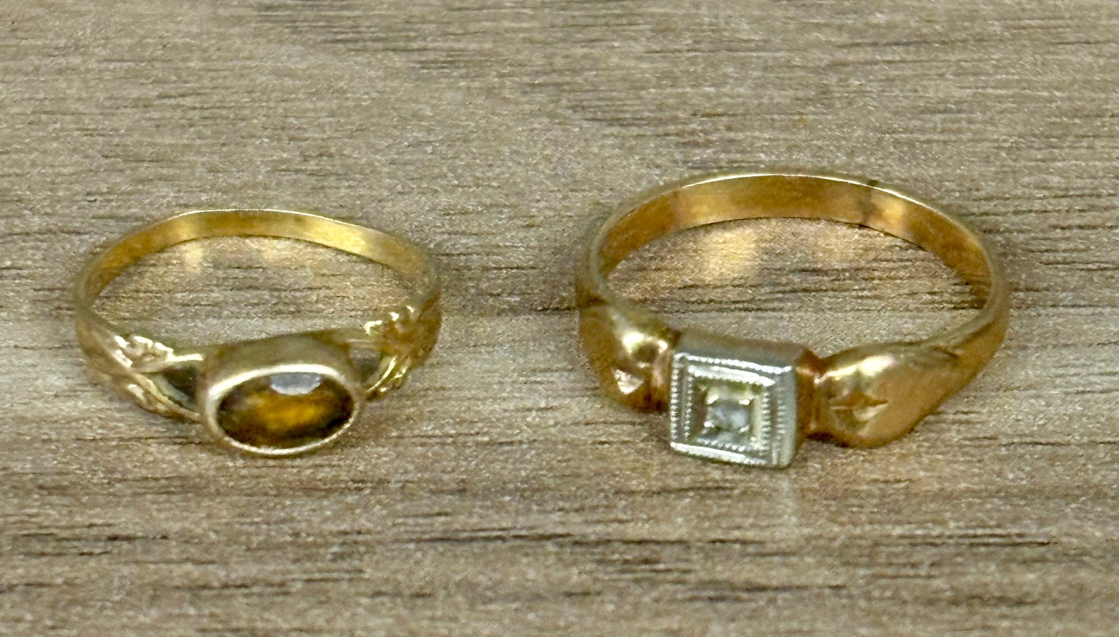 Two Small Gold Rings, One marked 14K - 1" (1 of 4)