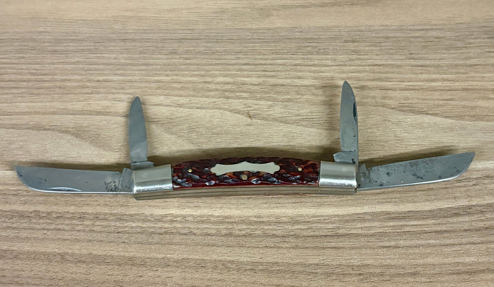 Vintage J Primble Belknap Stockman Redbone Pocket Knife 5518 - 4.5" (1 of 7)