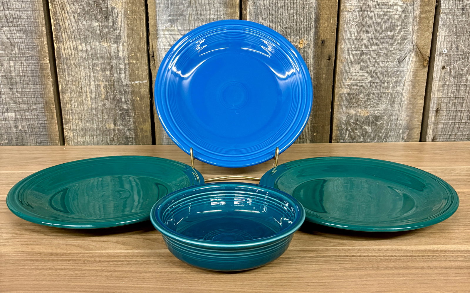 Four Pieces of Contemporary Fiesta Dinnerware in Colors such as Peacock, Juniper and more - 10" (1 of 6)