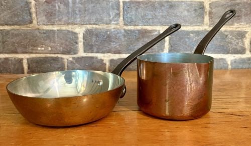 A Pair of Mauviel French Copper and Cast Iron Small-Scale Cookware Pieces 7"X12"X3" (1 of 6)
